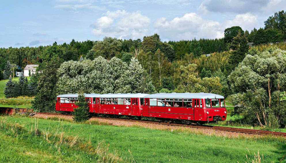 Bild: 772 132, 972 760 und 772 171 pendeln zwischen Olbernhau und Neuhausen (Erzgeb.)